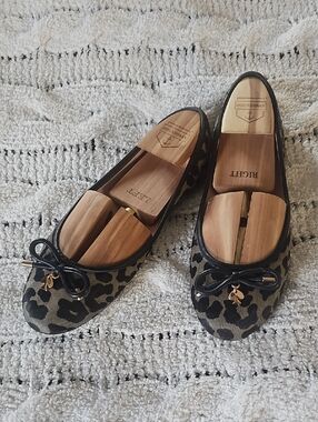 kate spade Leopard Print Ballet Flats - Black & Tan